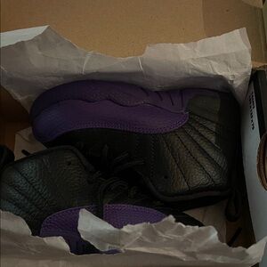 Jordan Black and Purple Baby Sneakers